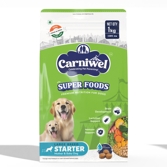 Carniwel Superfoods Veg Kibble Starter For Large Breed Mother  Baby Dog Dry Food