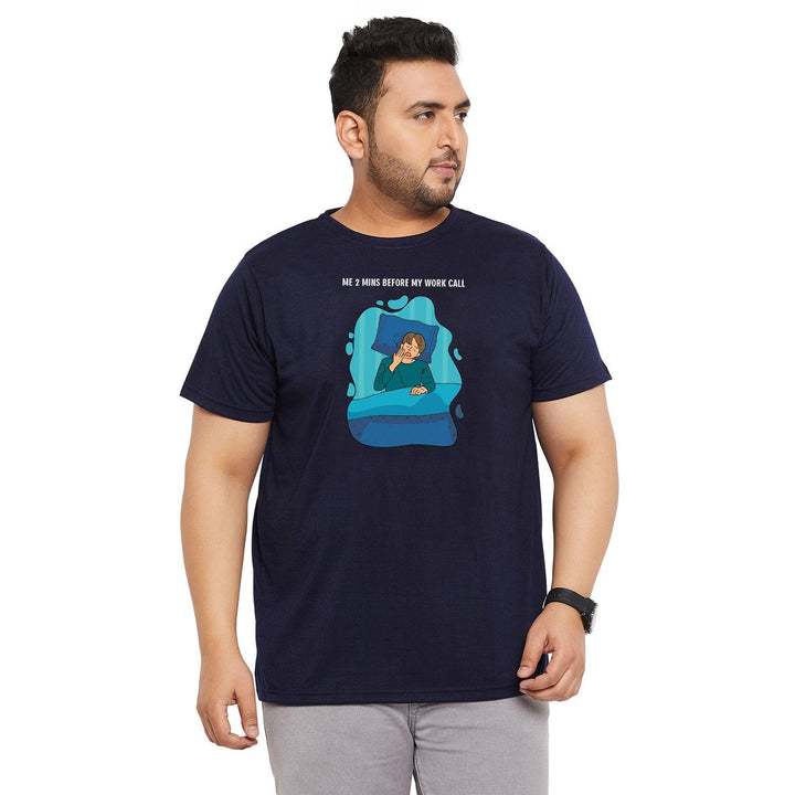 Men Plus Size Voltage Printed Round Neck Tshirt