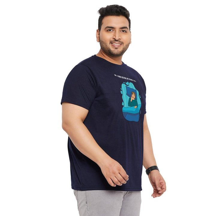 Men Plus Size Voltage Printed Round Neck Tshirt