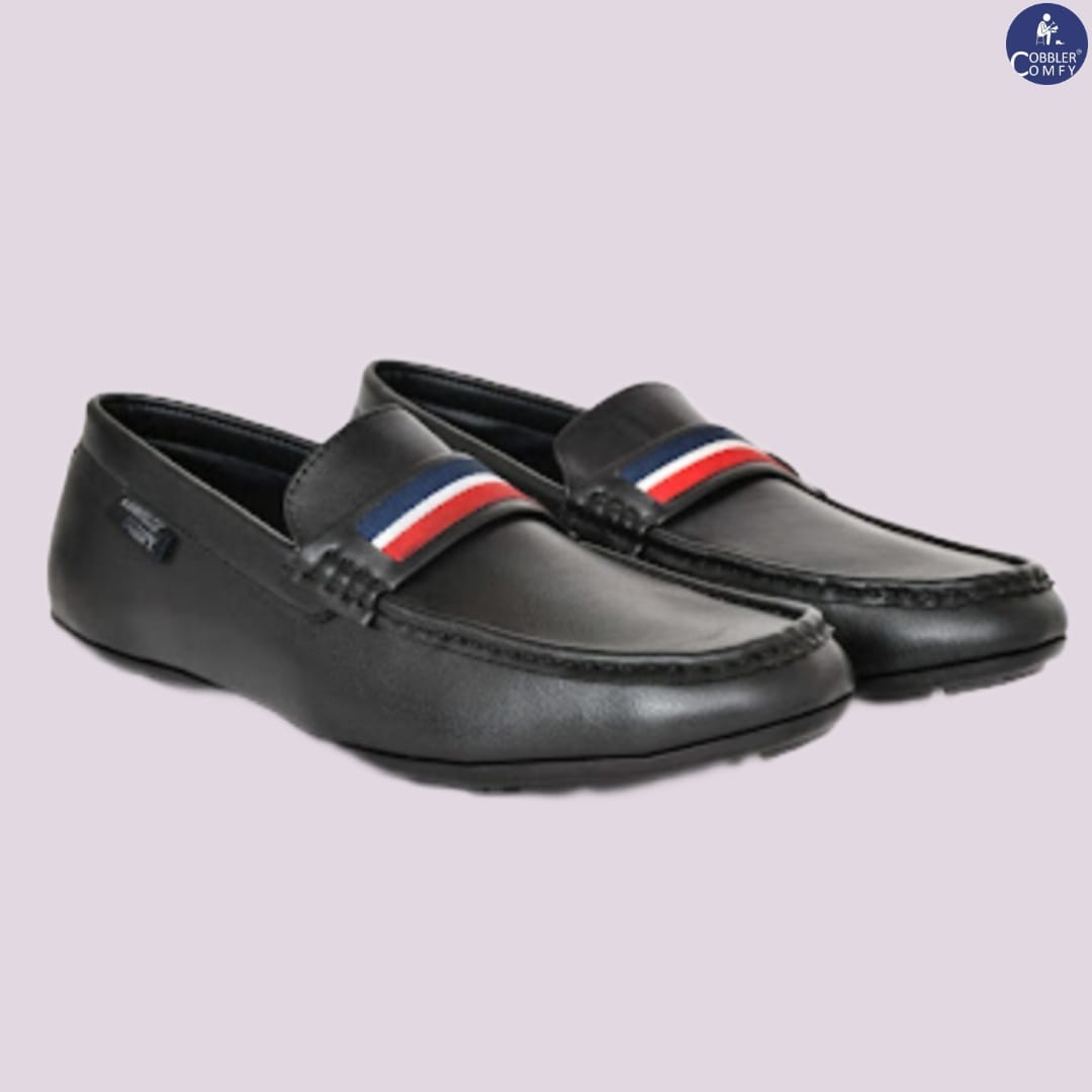 Striped Moccasins for Men  Black