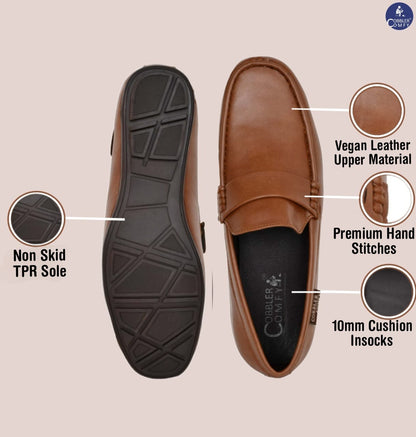 Classic Office-wear Moccasins for Men  Tan