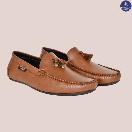 Tussled Moccasins for Men  Tan