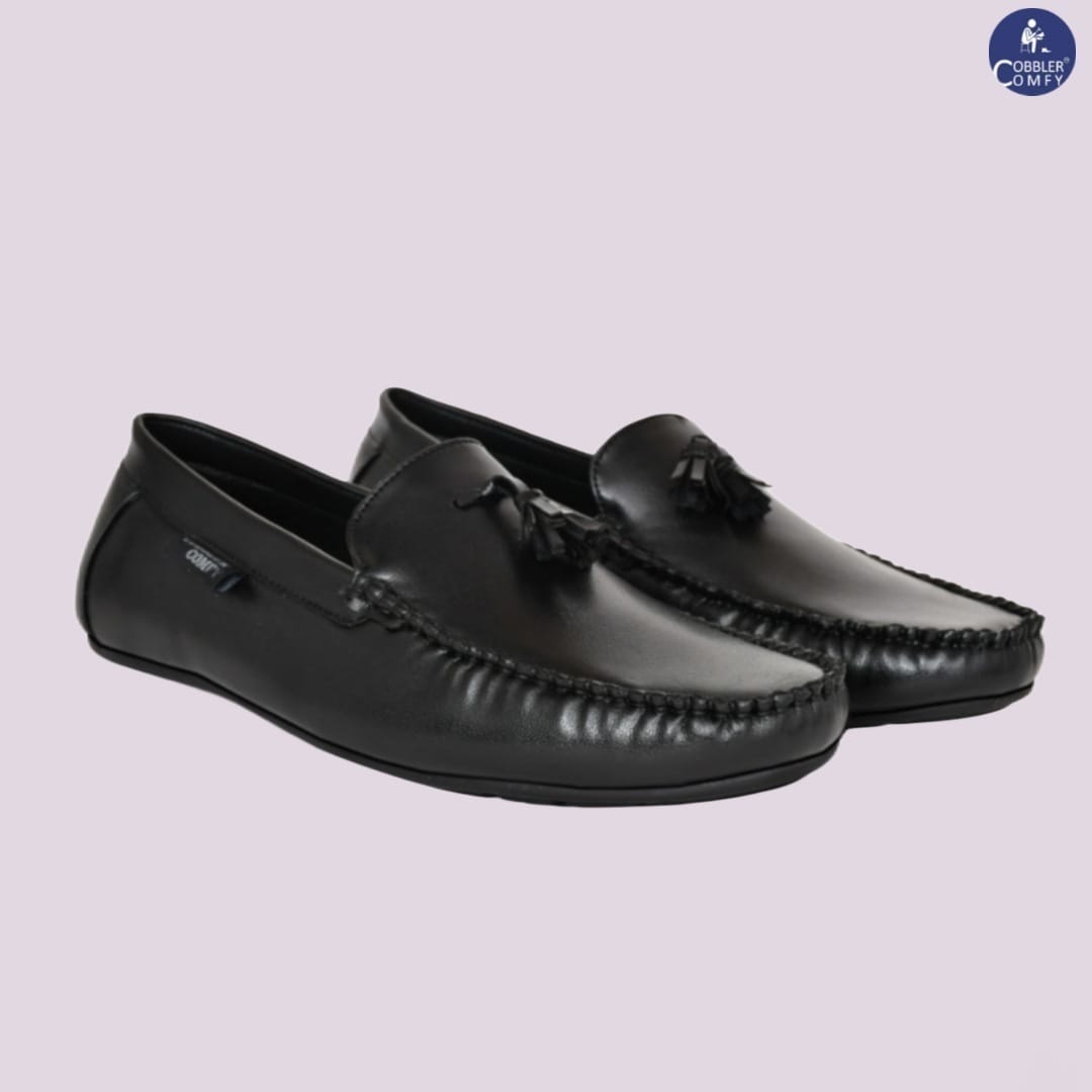 Tussled Moccasins for Men  Black