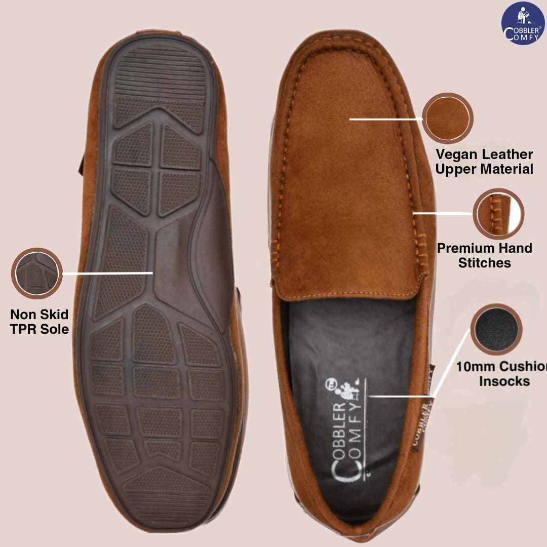 Premium Suede Franco Loafers for Men  Tan