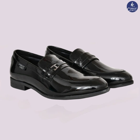 Premium Party Wear Shiny Loafers for Men  Black