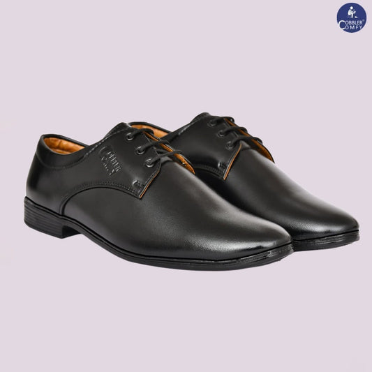 Pointed-toe Derby Formal Shoes for Men  Black