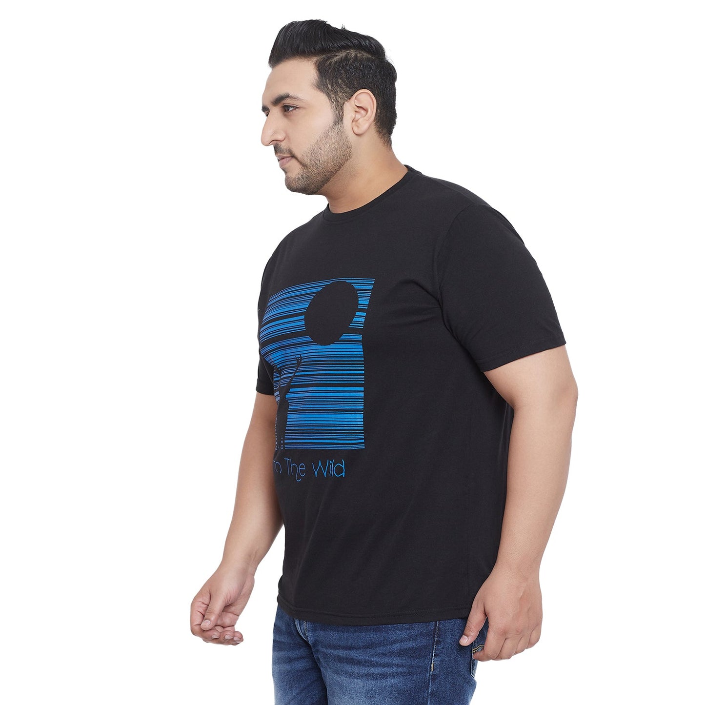 Men Plus Size Wing Printed Round Neck Tshirt