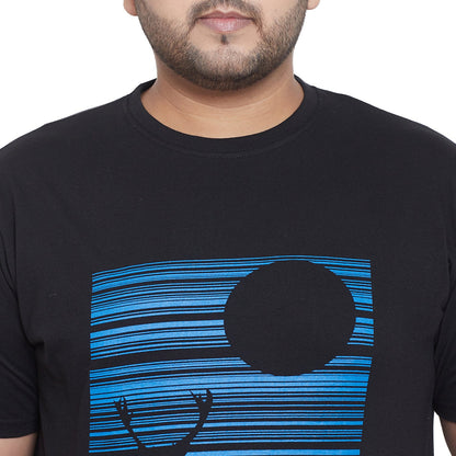 Men Plus Size Wing Printed Round Neck Tshirt