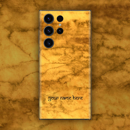 Yellow Waterpaint - Custom Name Mobile Skins