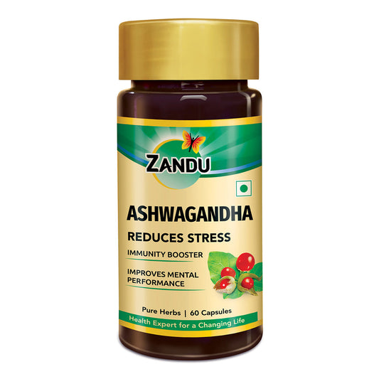 Zandu Ashwagandha Capsules for Stress  Anxiety With 2X Immunity