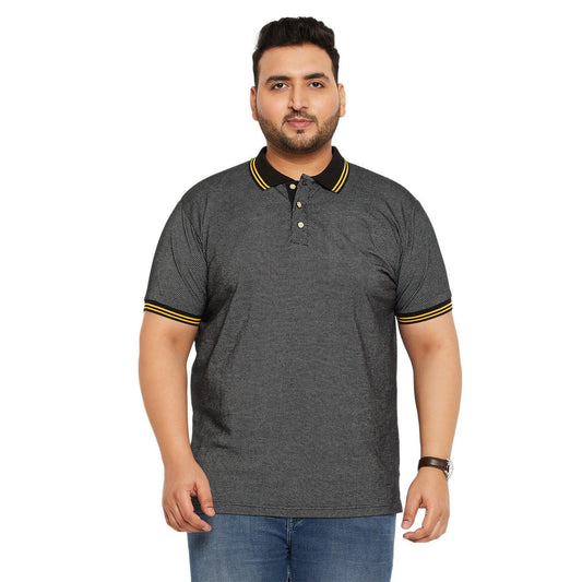 Men Plus Size Ziller Textured Polo Tshirt