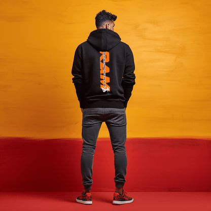 Sanatani Ram Printed Black Hoodie for Men