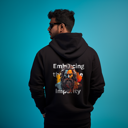 Aghori Printed Black Hoodie for Mens