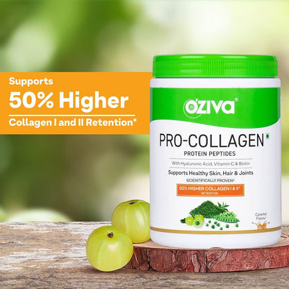 OZiva Pro-Collagen Protein Peptides 250g - Whey Protein for Healthy Skin, Hair, Muscles, Joints. For Women & Men.