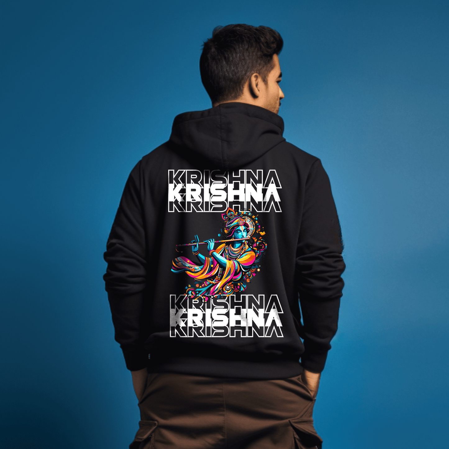 Krishna Printed Hoodie for Men