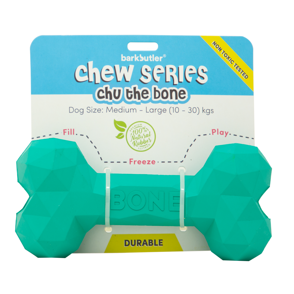 Barkbutler Chu the bone Treat Dispensing Toy for Dogs Green