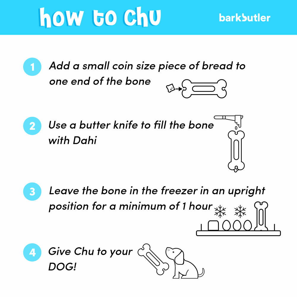 Barkbutler Chu the bone Treat Dispensing Toy for Dogs Green