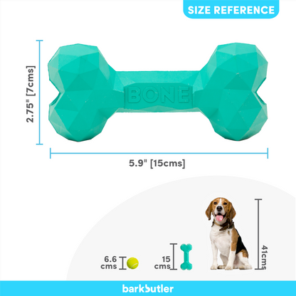 Barkbutler Chu the bone Treat Dispensing Toy for Dogs Green