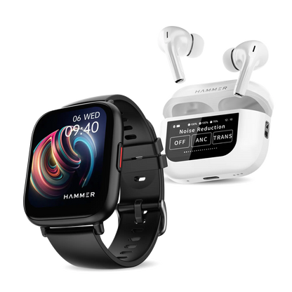 Hammer Fit Bluetooth Smart Watch  Screen TWS Earbuds Combo