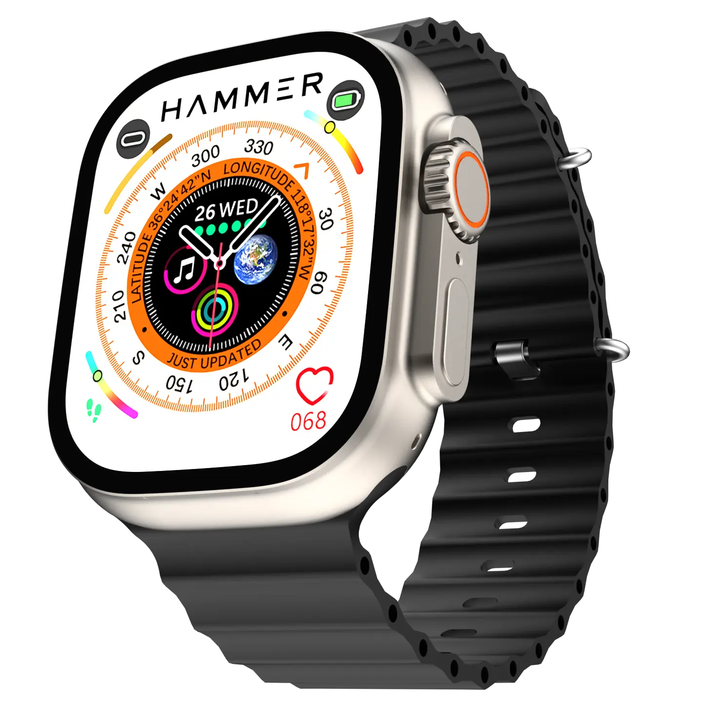 Hammer Ultra Classic with 2.01  Largest Display Bluetooth Calling Smartwatch