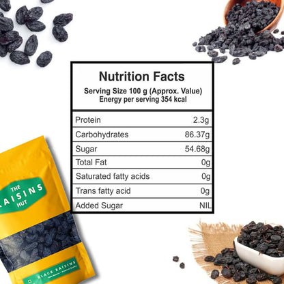 Natural Black Raisins Seedless - 450G