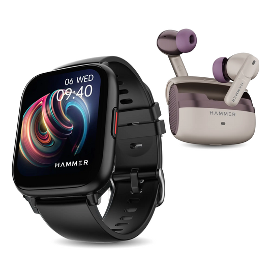 Hammer Fit Bluetooth Smart Watch  Stellar TWS Earbuds Combo