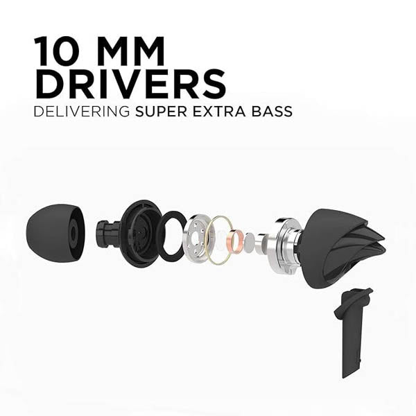 boAt BassHeads 100 in-Ear Wired Headphones with Mic