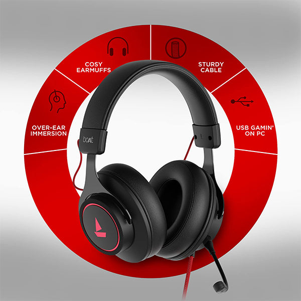 boAt Immortal IM1000D Dual Channel Gaming Wired Over Ear Headphones