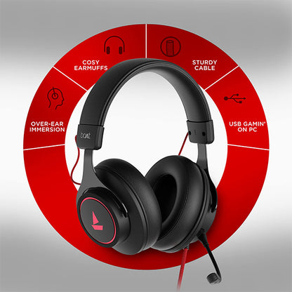 boAt Immortal IM1000D Dual Channel Gaming Wired Over Ear Headphones