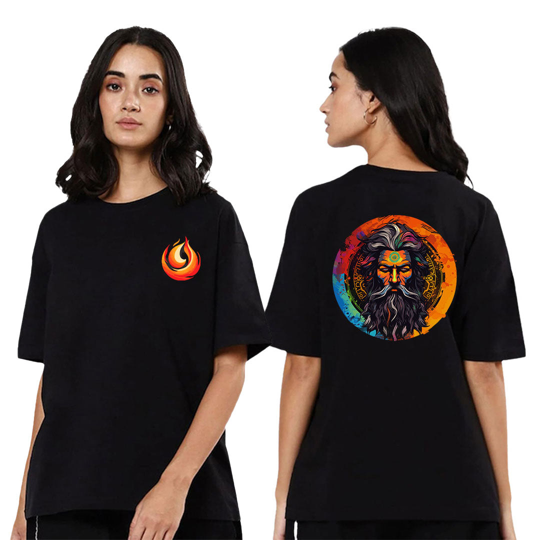 Aghori Printed Oversized T Shirts For Girls