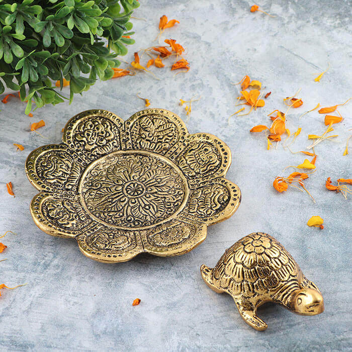 Brass Tortoise For Vastu Feng Shui and Good Luck Decorative Showpiece