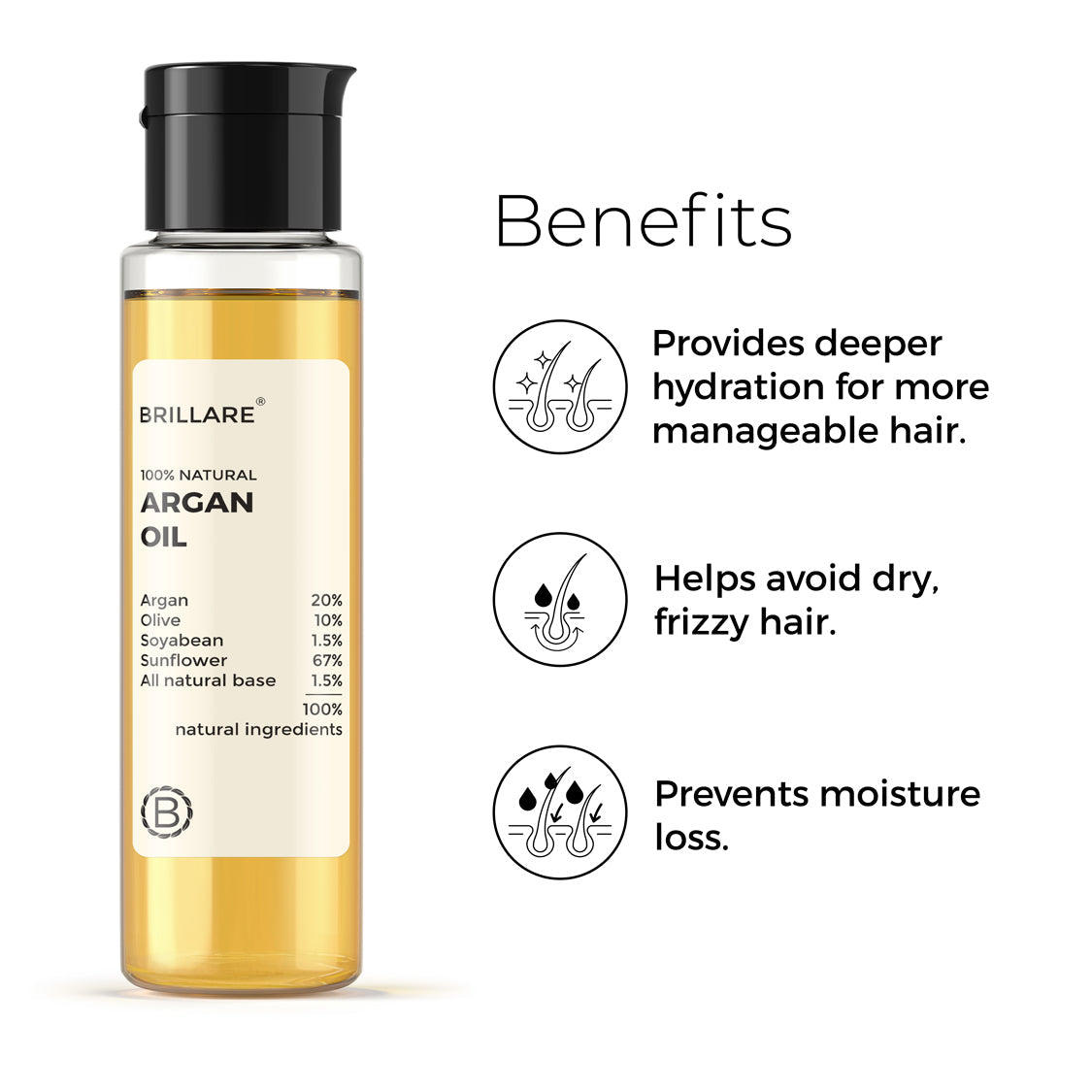 Argan Hair Oil for Dry Frizzy Hair
