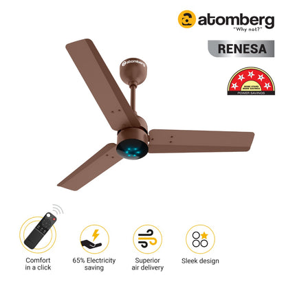 Atomberg Renesa 900mm BLDC motor Energy Saving Ceiling Fan with Remote Control  Matt Brown