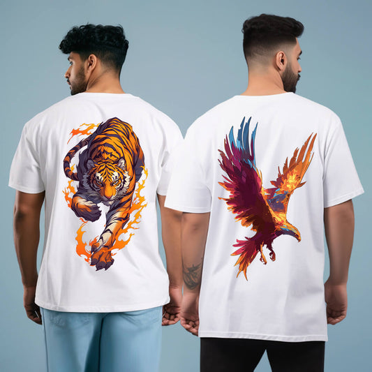 Tiger and Garuda Oversized Tshirt Combo