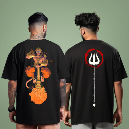 Hanuman and Shri Mahadev Combo Oversized Tshirts