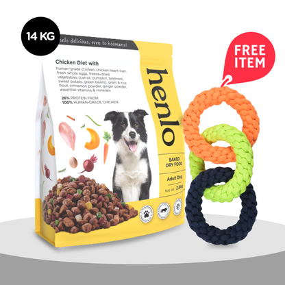 Henlo Chicken  Vegetable Baked Dry Food for Adult Dogs  100 human grade ingredients