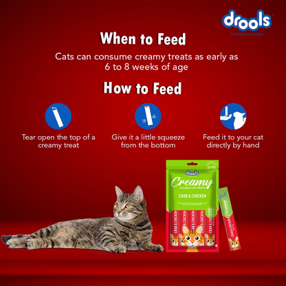 Drools Tuna  Bunito and Crab  Chicken Creamy Cat Treats Combo