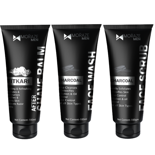 Moraze Men Combo of After Shave Balm Face Wash  Face Scrub 300 GMS   Suitable for Men of All Skin Type