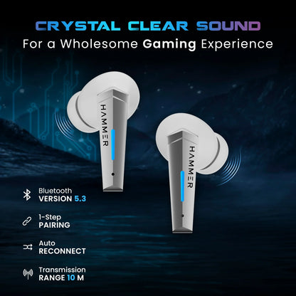 Hammer Arcade True Wireless Gaming Bluetooth Earbuds with RGB Lights and 50ms Low latency