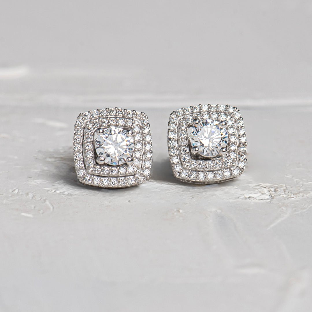 Cushion Diamond Jacket Earrings