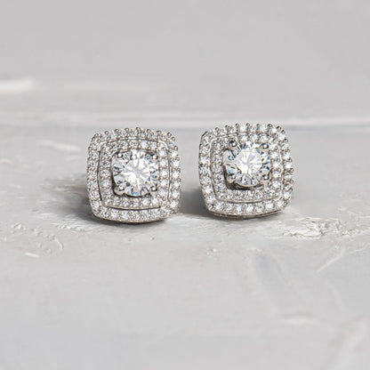 Cushion Diamond Jacket Earrings