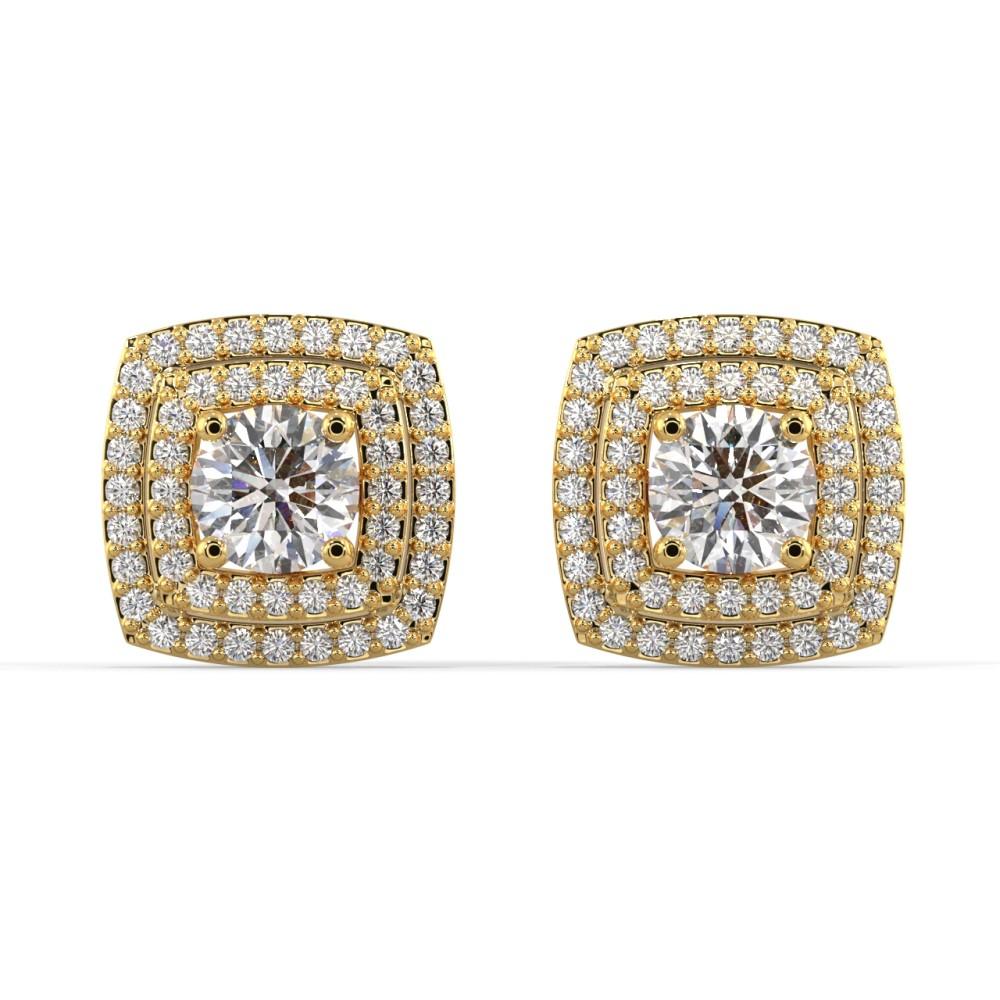 Cushion Diamond Jacket Earrings