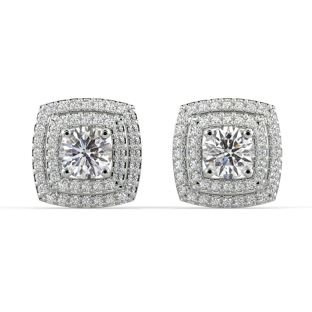 Cushion Diamond Jacket Earrings