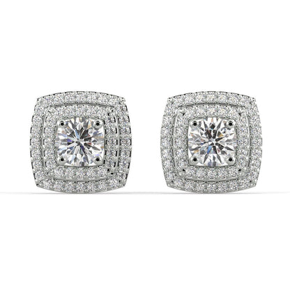 Cushion Diamond Jacket Earrings