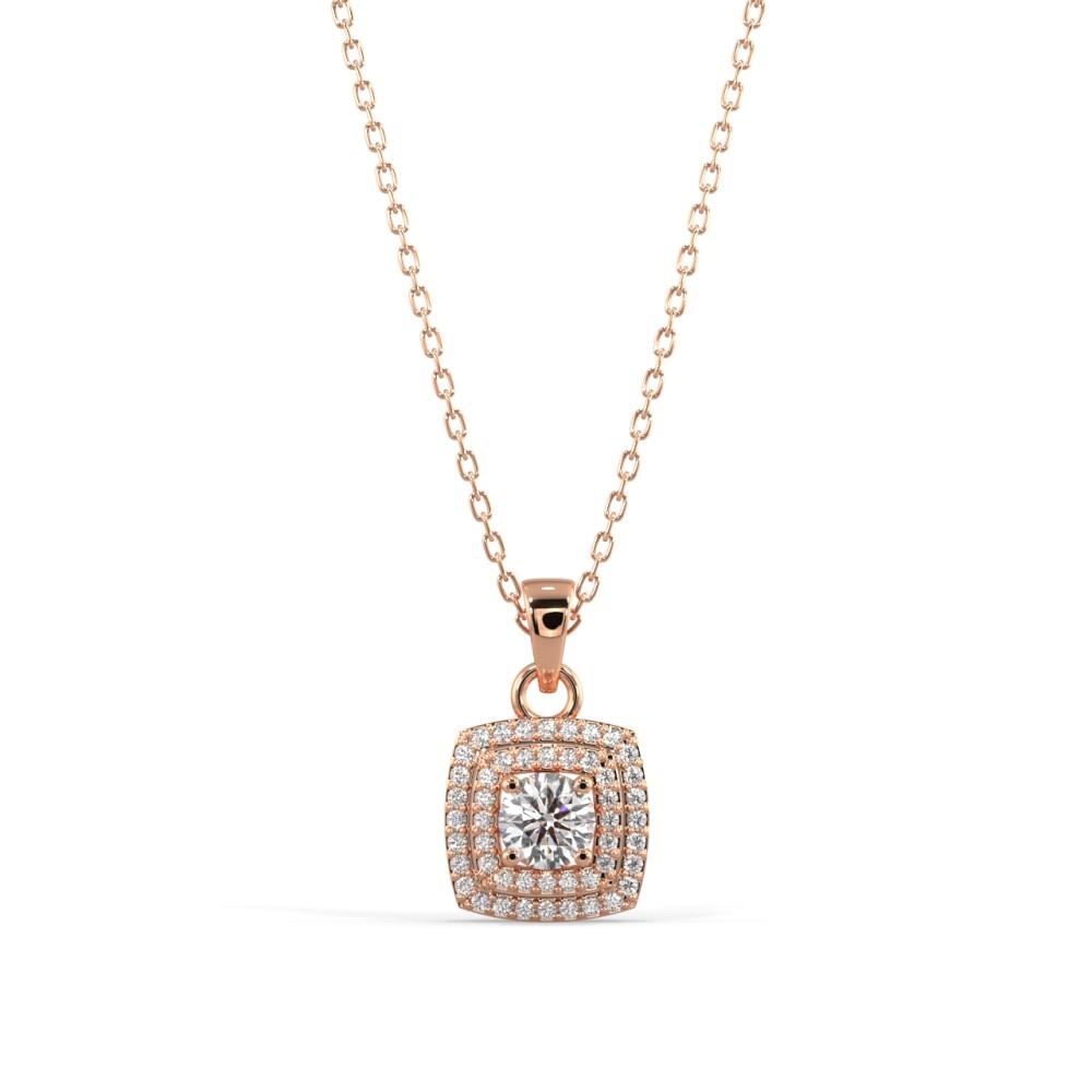 Cushion Diamond Pendant Necklace