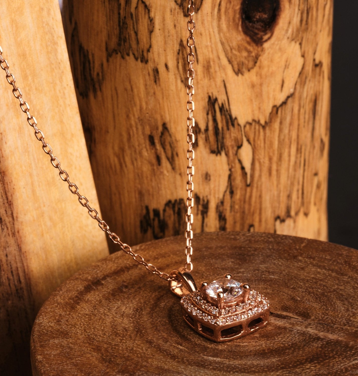 Cushion Diamond Pendant Necklace