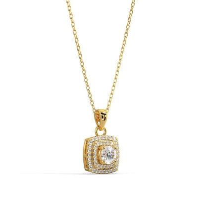 Cushion Diamond Pendant Necklace