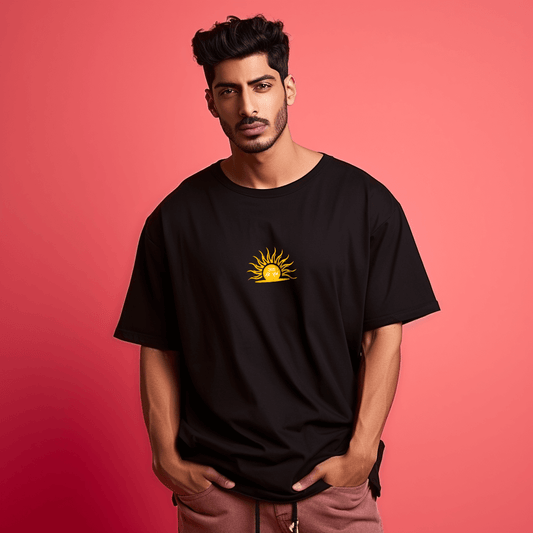 Ayodhya Pati Ram Printed Black Oversized Tshirt for Men