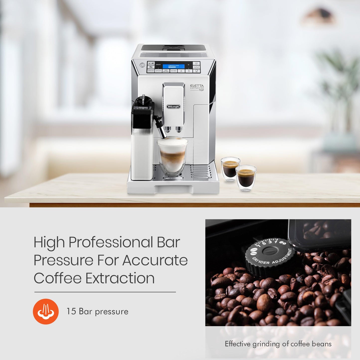 DeLonghi Eletta Fully Automatic Coffee Machine ECAM 45.760.W