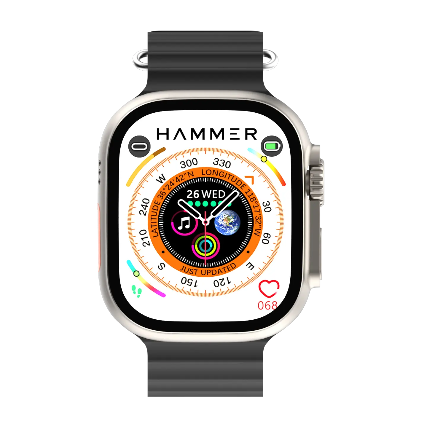 Hammer Ultra Classic with 2.01  Largest Display Bluetooth Calling Smartwatch